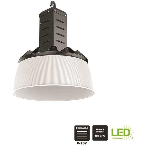 Commercial Electric 16 in. 750-Watt Equivalent Integrated LED Dimmable Black High Bay Light 5000K HL-NHB270-NP09B